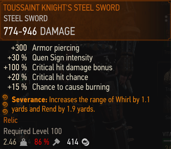 best steel sword in witcher 3